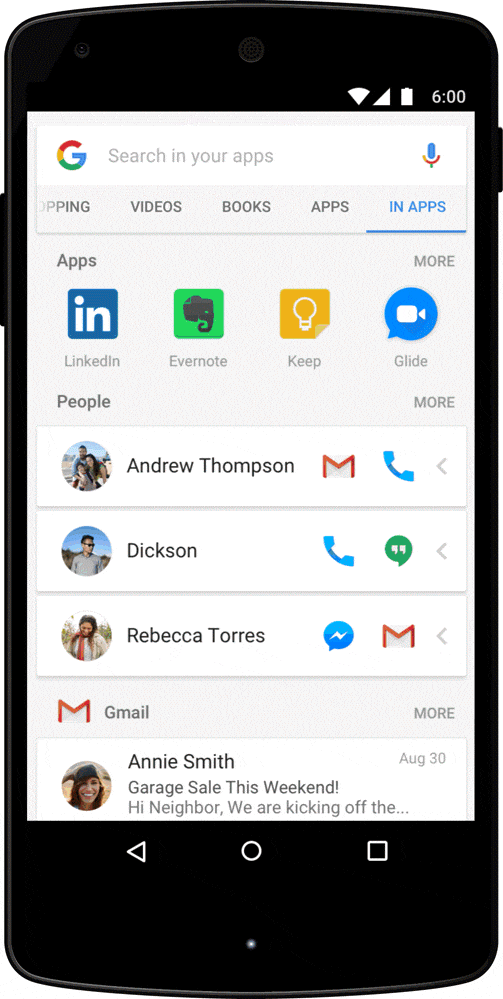 Google Assistant Search in apps