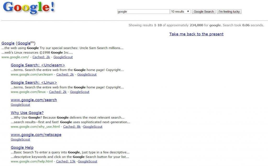 google in 1998