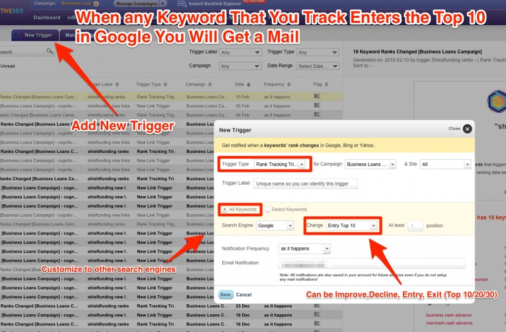 Flexible Rank Tracking Alerts