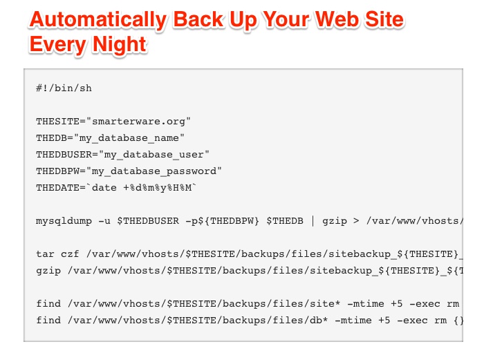 Automatically Backup Your Site Every Night