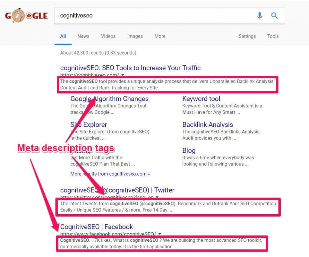 does meta description affect seo? Image showing meta descriptions.