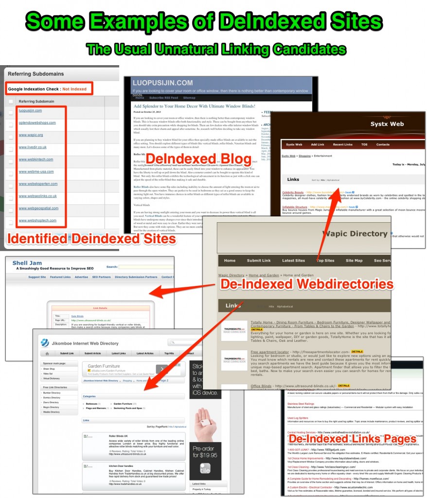 Examples of Deindexed Sites Google