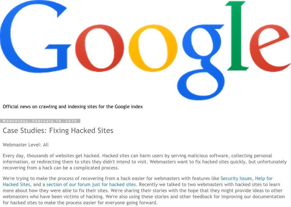 Fixing Hacked Sites Google - Case Studies