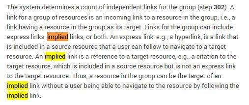 implied links google patent