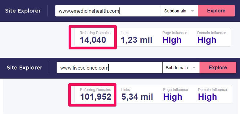 links for 2 different domains 1