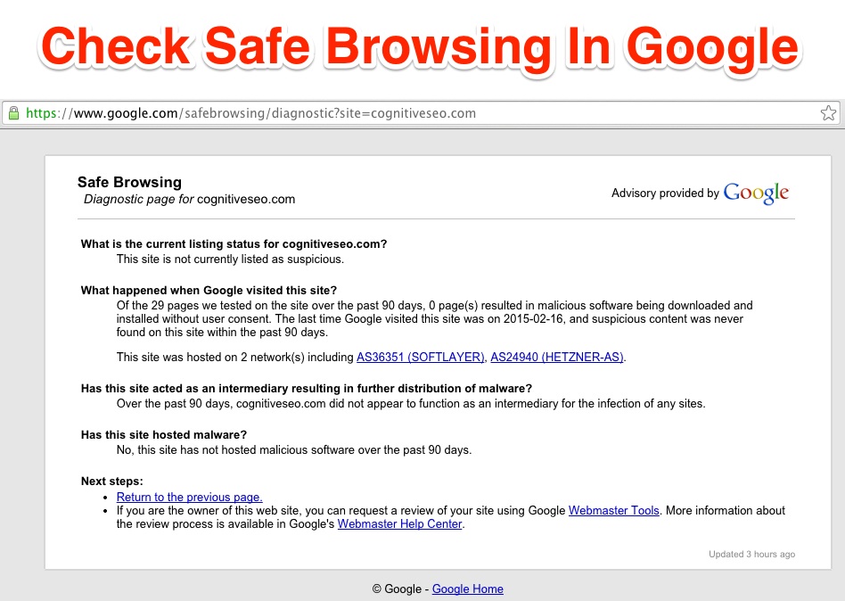 Safe Browsing cognitiveSeo