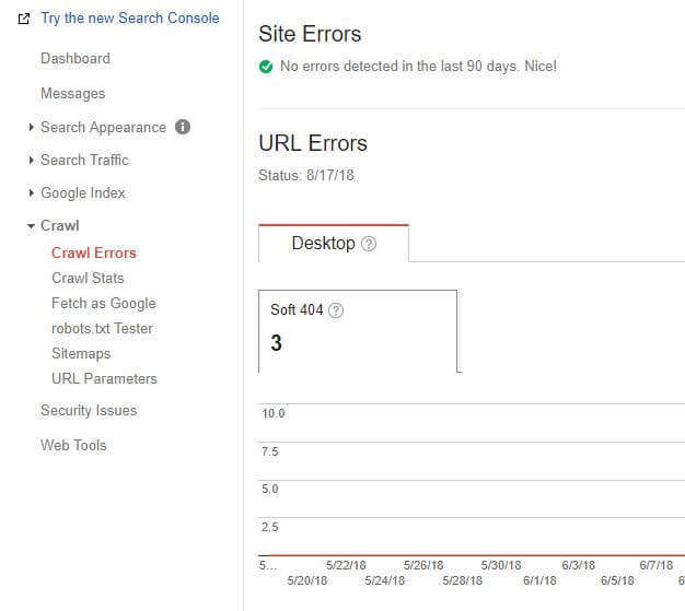 soft 404 google search console