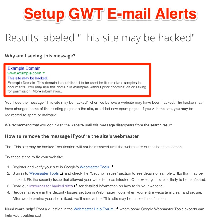 Setup GWT Email Alerts