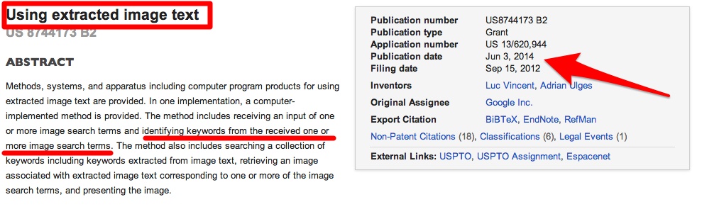 Google Patent Extracting Text From Images