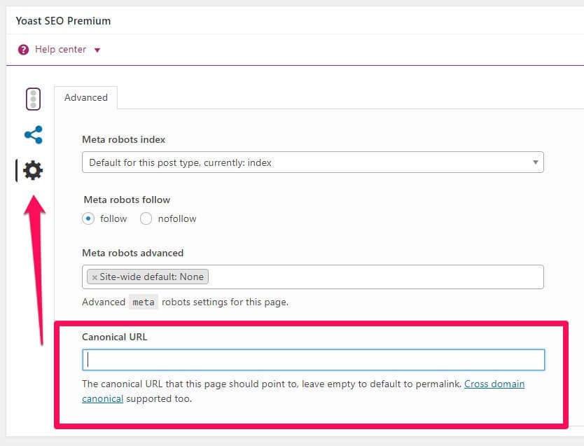 Yoast SEO canonical URLs