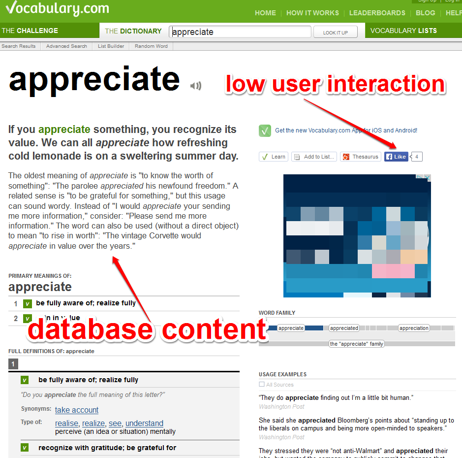 Vocabulary Site Analysis