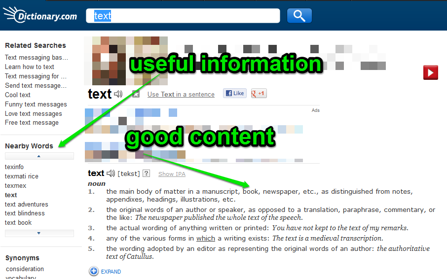 Dictionary Site Analysis