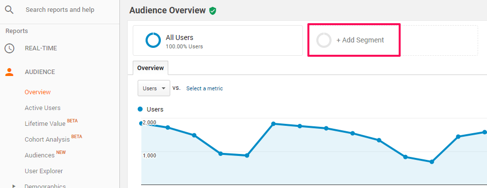 Add segment in Analytics