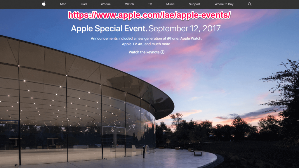 Apple Events page