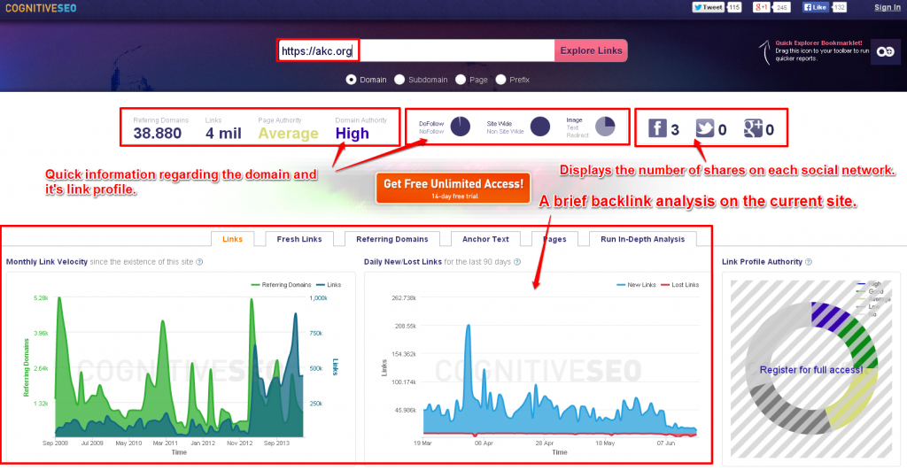 Peforms a Backlink Analysis on The Site You Are Browsing