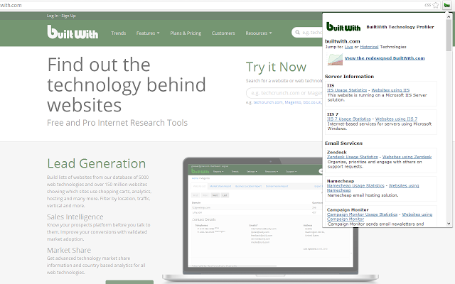 BuiltWith Extension