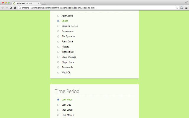 Clear Cache Extension