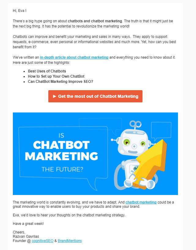 cognitiveSEO newsletter