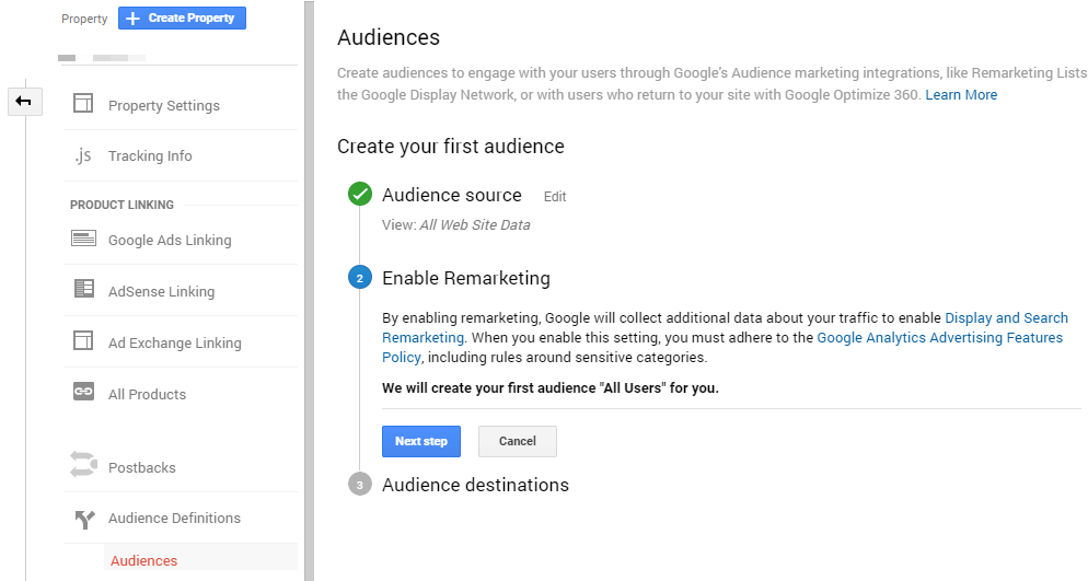 Creating Audiences in Google Analytics