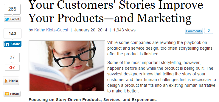 Customers' Stories Improve Marketing