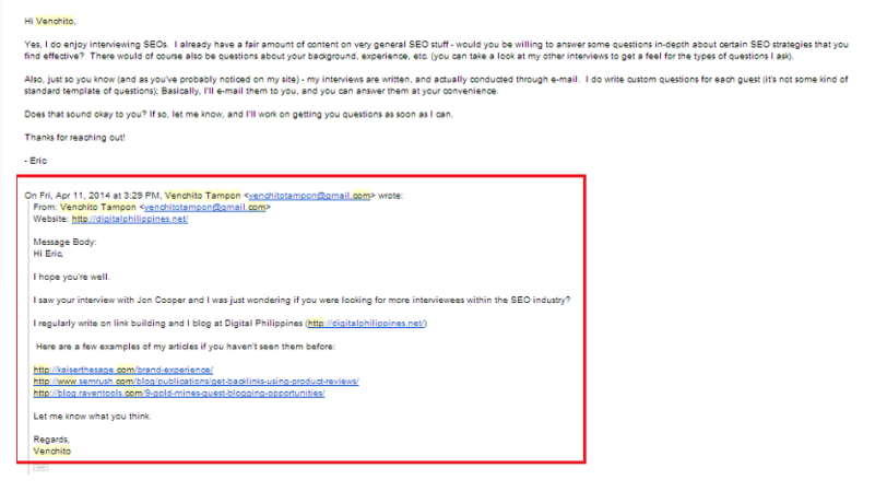 Digital Philippines Email Outreach Email Venchito-Eric