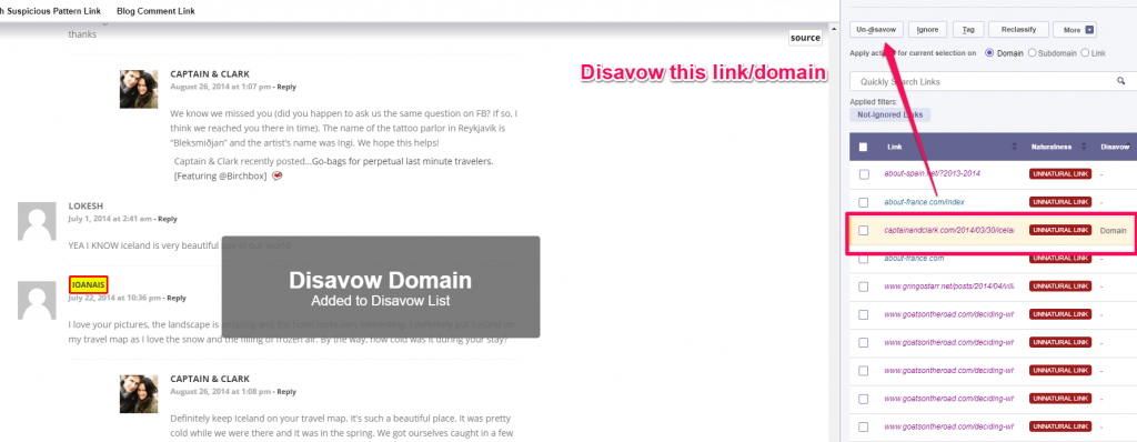 Disavow domain