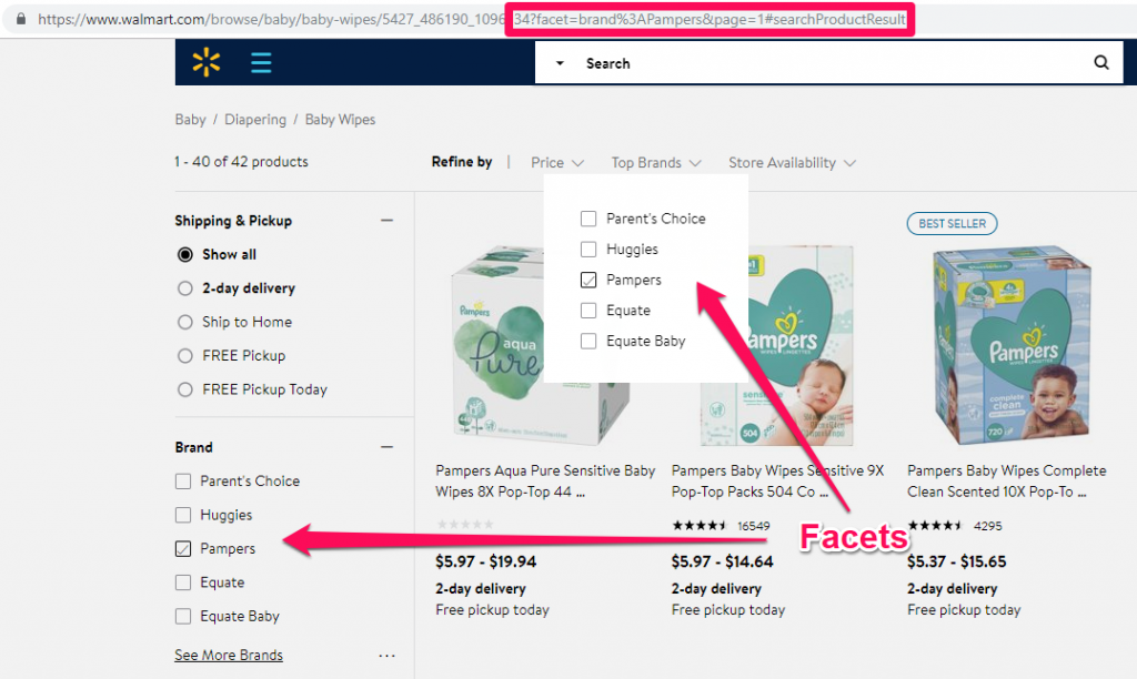 Duplicate content facet parameters