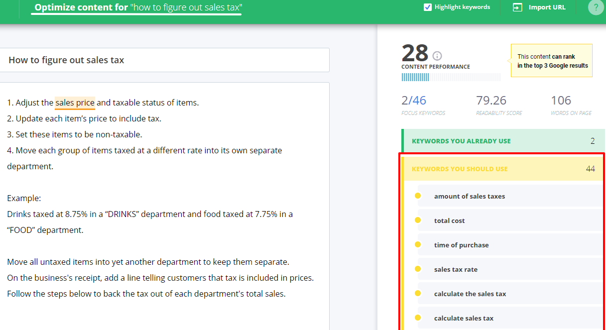 how to figure out sales tax optimization