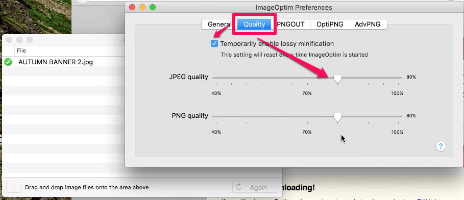 ImageOptim Save for web option