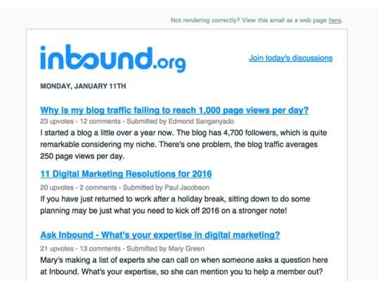 Inbound newsletter