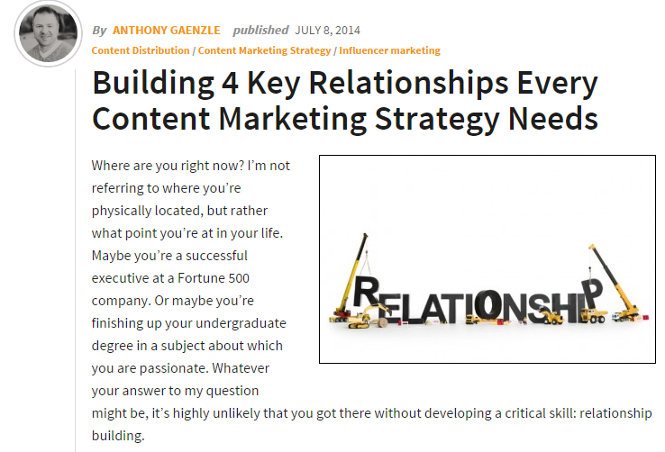 Key Relationships for Content Marketing