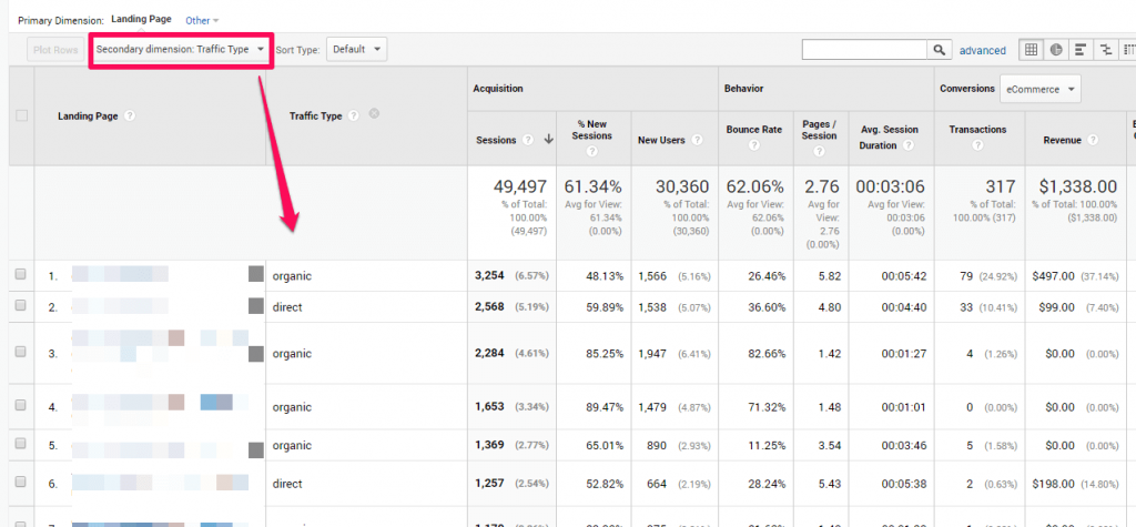 Landing Pages - Traffic type 1