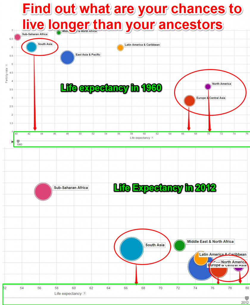 Google Public Data Life Expectancy in the World