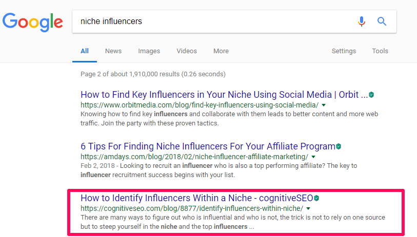 Metadescription for nicher influencers