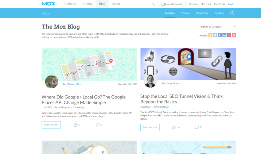 Moz Blog in 2015