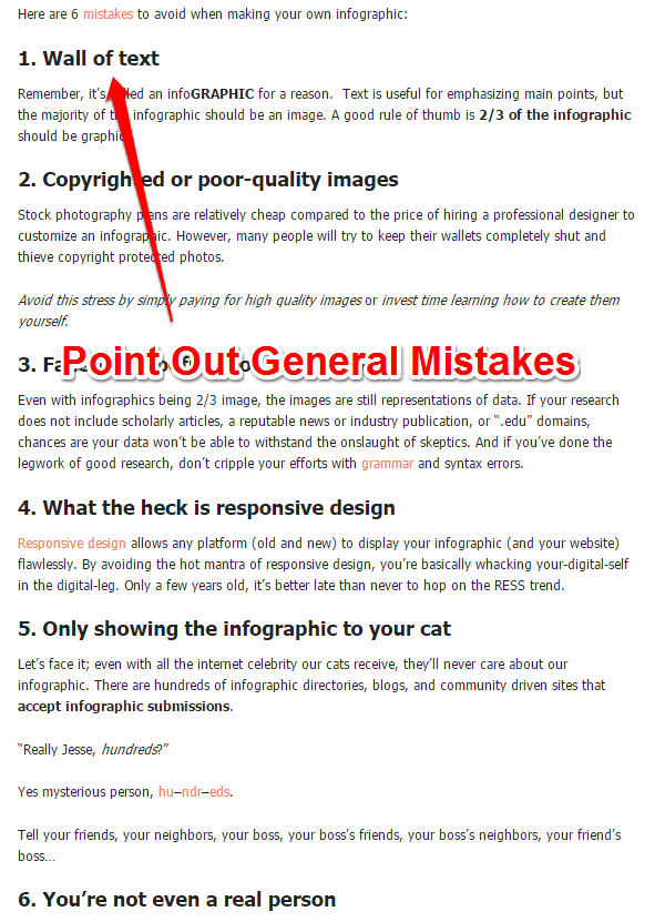 Pros and Cons - Infographics mistakes