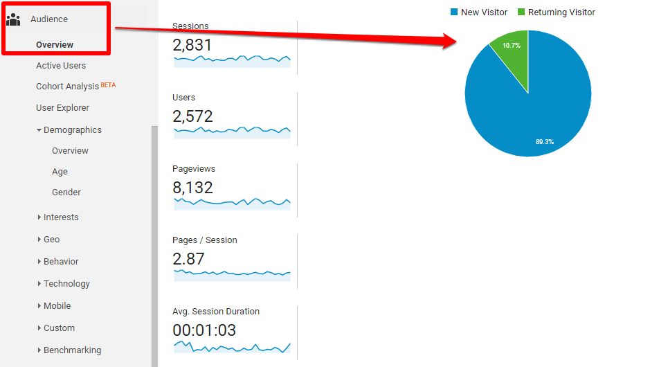 Returning visitors example