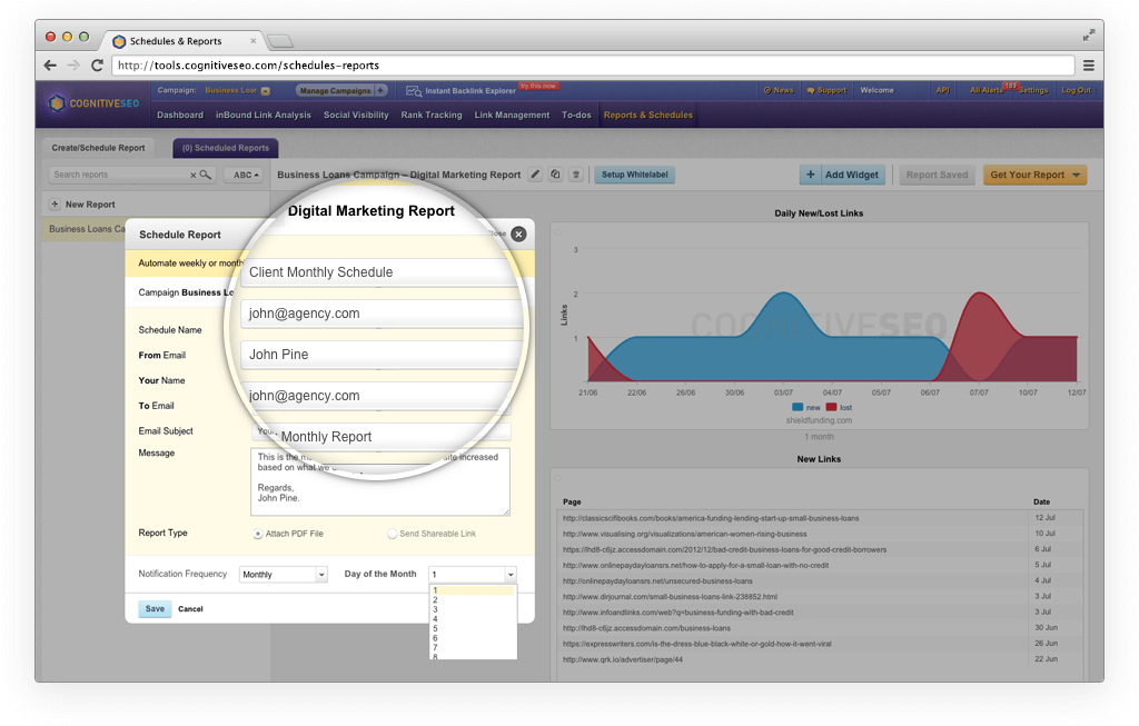 Schedule Reports to Be Sent Automatically to Your Clients