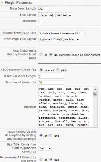 SEO Generator for Joomla