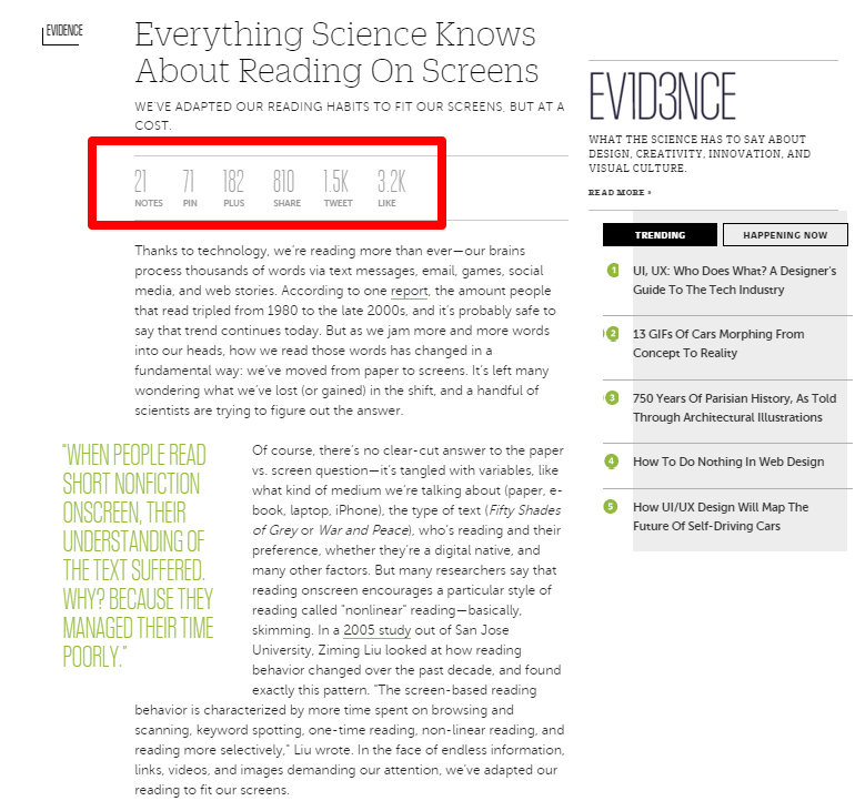 Stats and Data - Online Reading Behavior Based on Scientific Discoveries