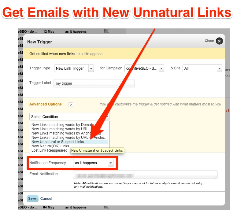 Unnatural Link Alerts