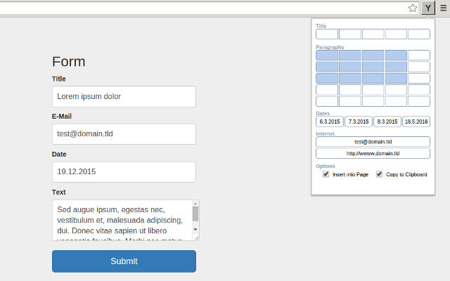 Yet Another Lorem Ipsum Generator Extension